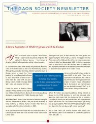 the gaon society newsletter - YIVO Institute for Jewish Research