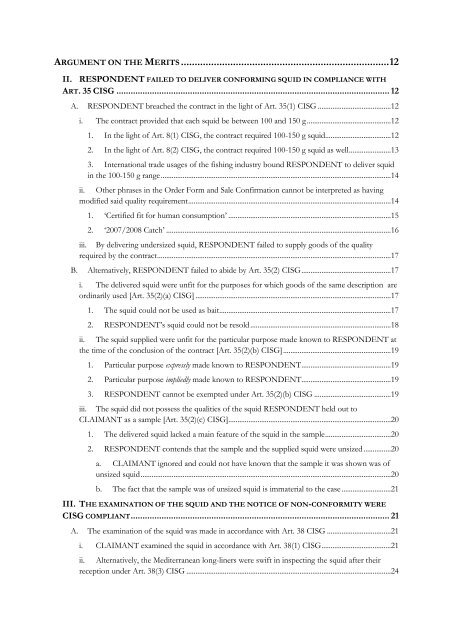 MEMORANDUM FOR CLAIMANT