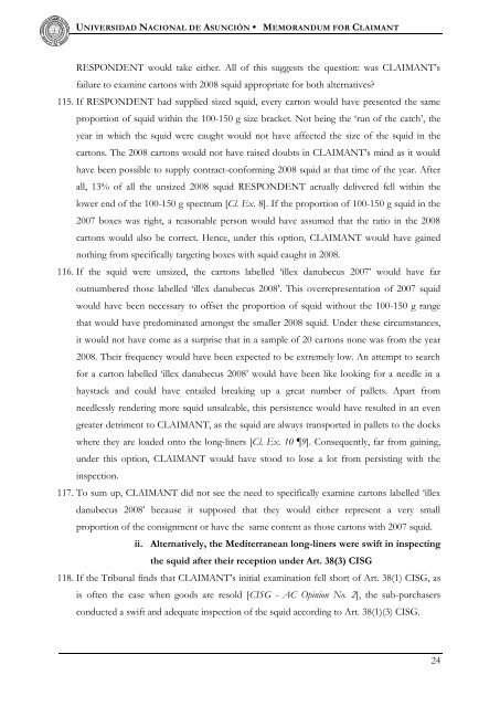 MEMORANDUM FOR CLAIMANT