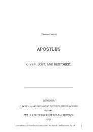 Apostles Given, Lost, and Restored - New Apostolic Church ...