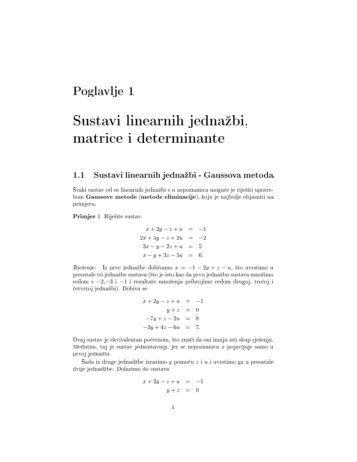 Sustav linearnih jednadÅ¾bi, matrice i determinante