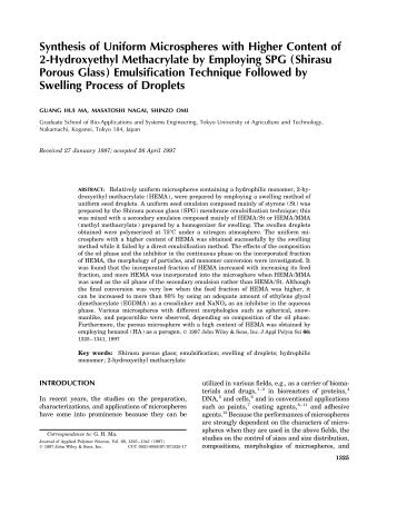 Synthesis of Uniform Microspheres with Higher Content of 2 ...