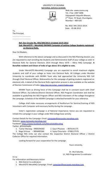 electoral roll campaign.pdf - nss mumbai university