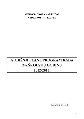 GodiÅ¡nji plan i program za Å¡k. god 2012/13 - Osnovna Å¡kola Nad lipom