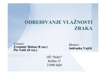 Odredjivanje vlaznosti zraka