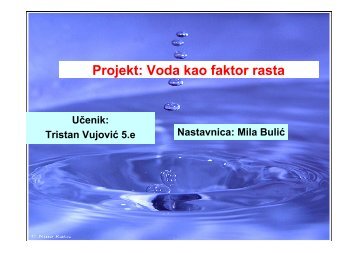 Projekt: Voda kao faktor rasta