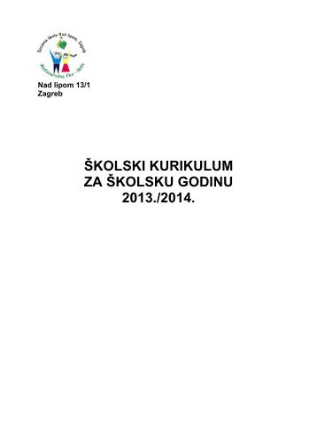 Å kolski kurikulum 2013-2014. - Osnovna Å¡kola Nad lipom
