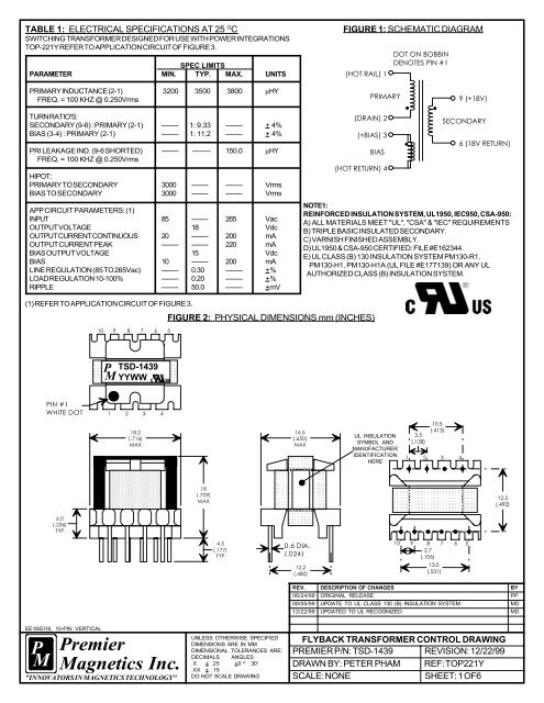 TSD-1439 - Premier Magnetics