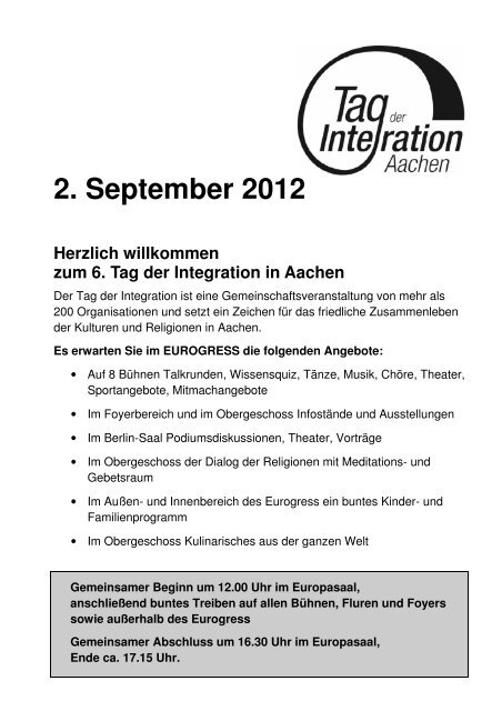 2. September 2012 - Stadt Aachen