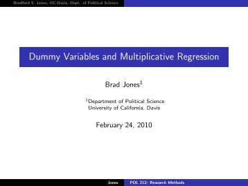 Dummy Variables and Multiplicative Regression - Department of ...