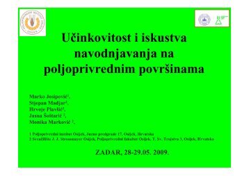 UÄinkovitost i iskustva navodnjavanja na poljoprivrednim povrÅ¡inama