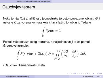 Matematicke metode fizike II - akademska 2012/2013.g. - PMF