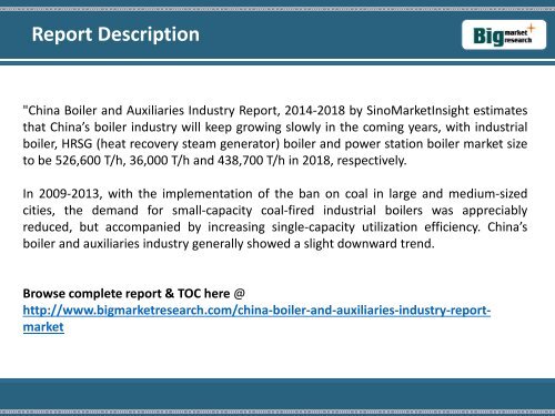 Research Report on China Boiler and Auxiliaries Market 2014-2018