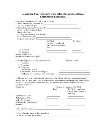 Requisition form to be used when calling for applicants from ...