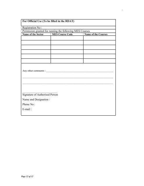 Application Form for Registration of VTP - Department of ...