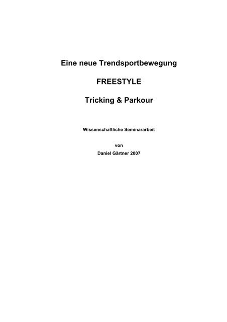 Trends im Sport- und Freizeitverhalten - Daniel Gärtner - Sports and ...