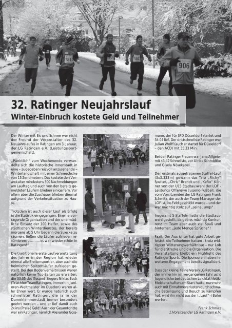32. Ratinger Neujahrslauf - VereinssportIn.de - Agentur für ...
