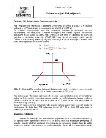 FM modulacija i FM prijamnik M prijamnik - FER