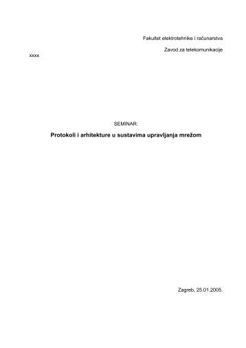 Protokoli i arhitekture u sustavima upravljanja mreÅ¾om - osnove ...