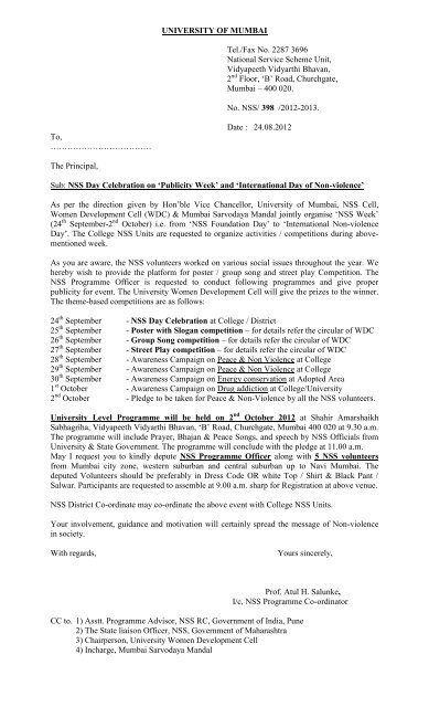 Publicity Week Circular.pdf - nss mumbai university