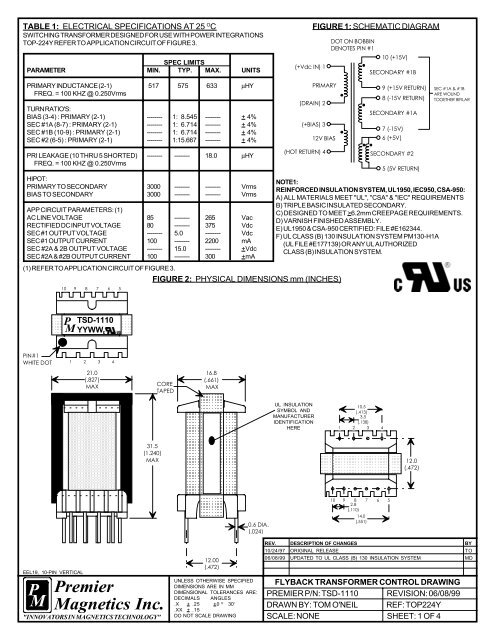 TSD-1110 - Premier Magnetics