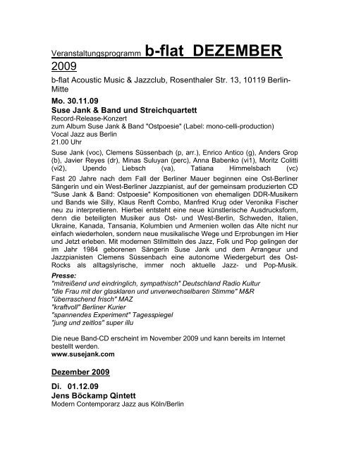 PDF Programm Dezember 2009 - B-Flat