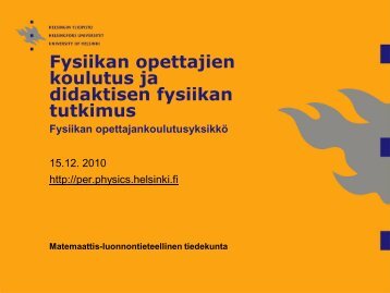 Ei dian otsikkoa - Fysiikan opettajankoulutus - Helsinki.fi