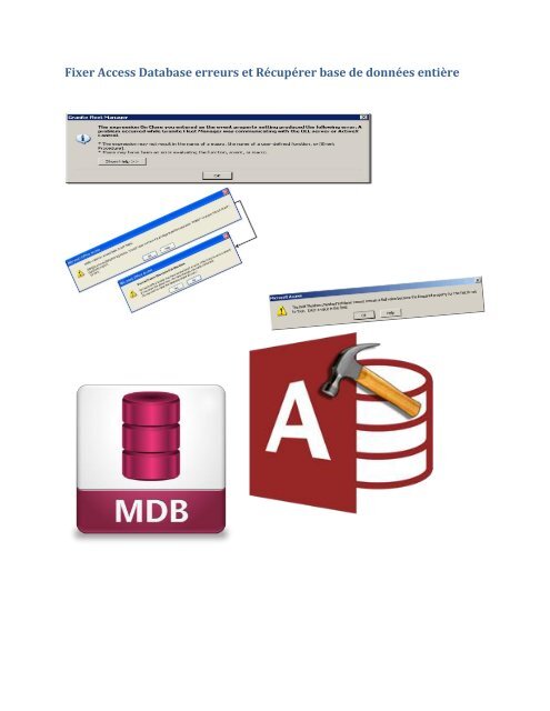 Fixer Access Database erreurs et Récupérer base de données entière