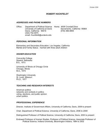 Sample Education Section BA Political Science