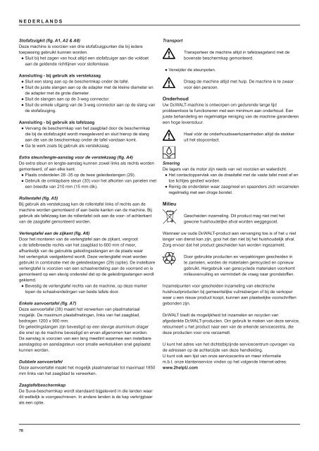 kombinasjonssag dw743 - Service - DeWalt