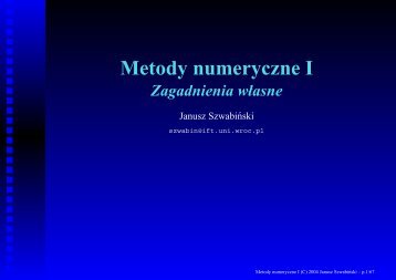 Metody numeryczne I - Panoramix