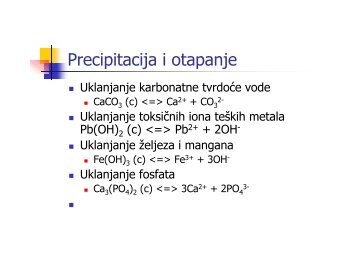 Precipitacija i otapanje - ZOAK FKIT