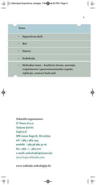 1. regionalni kongres Suportivna terapija onkoloÅ¡kih bolesnika