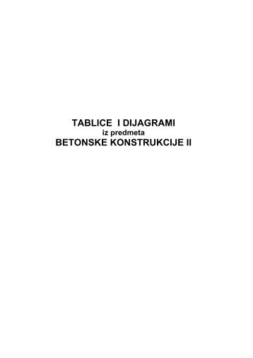 TABLICE I DIJAGRAMI BETONSKE KONSTRUKCIJE II