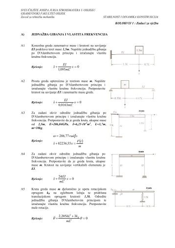 Kolokvij 1 - zadaci za vjeÅ¾bu - SveuÄiliÅ¡te Josipa Jurja Strossmayera ...