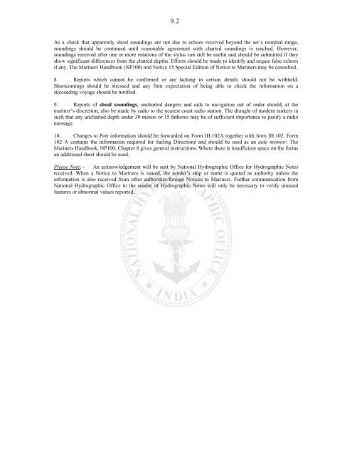 indian notices to mariners - Indian Naval Hydrographic Department