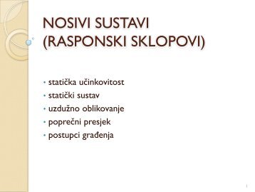 NOSIVI SUSTAVI (RASPONSKI SKLOPOVI)