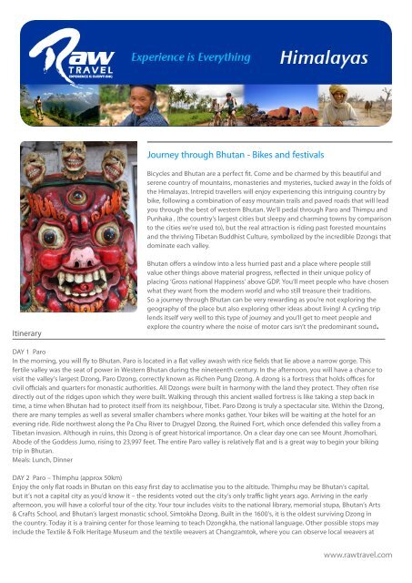 Journey through Bhutan - Bikes and festivals - RAW Travel