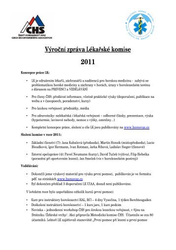 Zpráva o činnosti LK 2011 - Český horolezecký svaz
