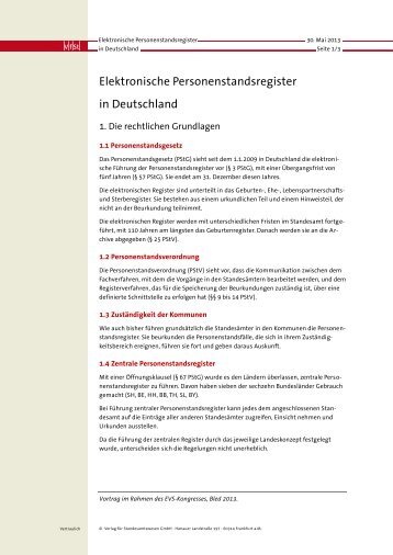 Elektronische Personenstandsregister in Deutschland