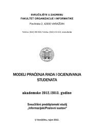 preuzmi - Fakultet organizacije i informatike - SveuÄiliÅ¡te u Zagrebu