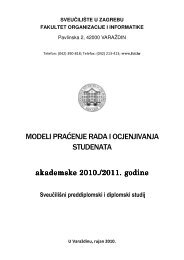 preuzmi - Fakultet organizacije i informatike - SveuÄiliÅ¡te u Zagrebu
