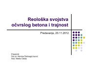 ReoloÅ¡ka svojstva oÄvrslog betona i trajnost - GF:UNMO:BA