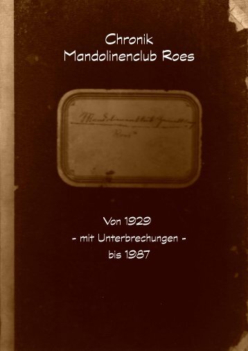 Chronik Mandolinenclub Roes