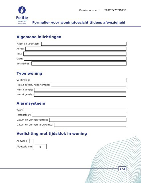 aanklikken om het aanvraagformulier te bekomen - Lokale Politie