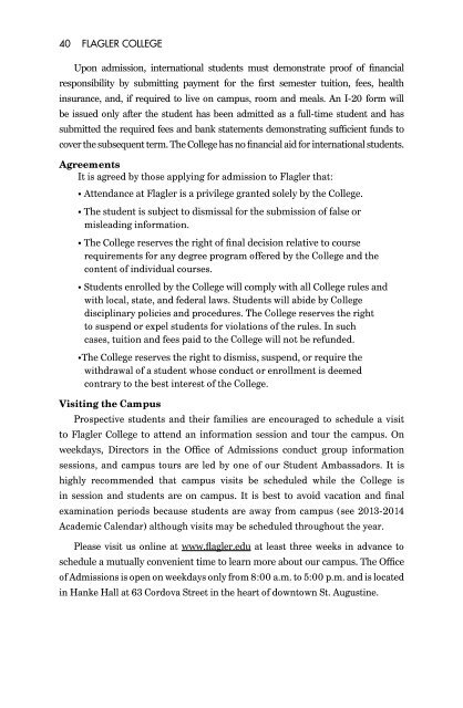 2013-2014 Course Catalog - PDF Format - Flagler College