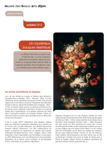 A. Brueghel, Fleurs dans un grand vase d'orfÃ©vrerie - MusÃ©e des ...