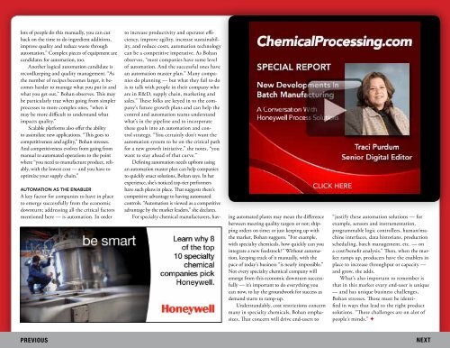 Prepare for the Economic Recovery - Chemical Processing