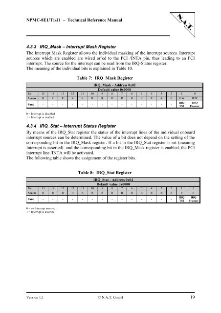 NPMC-8E1/T1/J1 - NAT