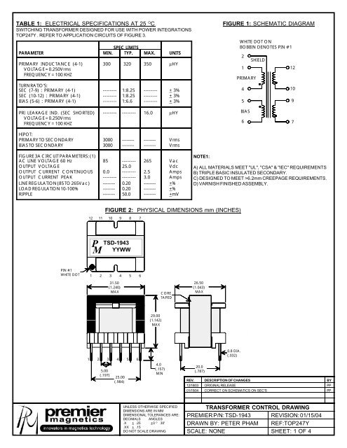 TSD-1943 - Premier Magnetics